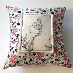 Handmade Grinch Character Tooth fairy floral pillow for girls